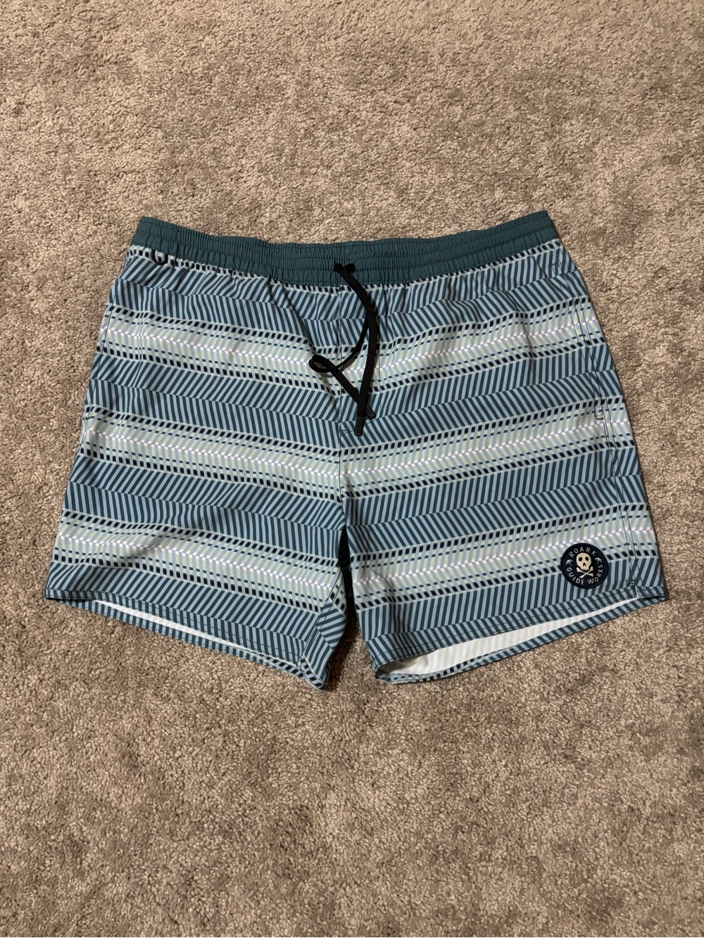 Roark Guide Works Shorts Men's XL Blue Patterned Boardshorts 140561